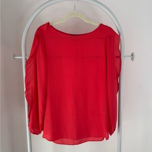 Banana Republic Coral Blouse with Frill Detailed Sleeves